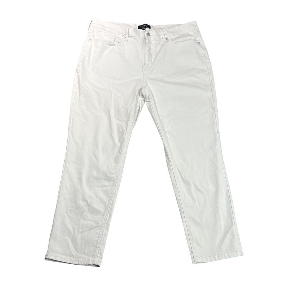 Banana Republic White Girlfriend Jeans Womens 33/16 Low Rise Straight Leg 780763